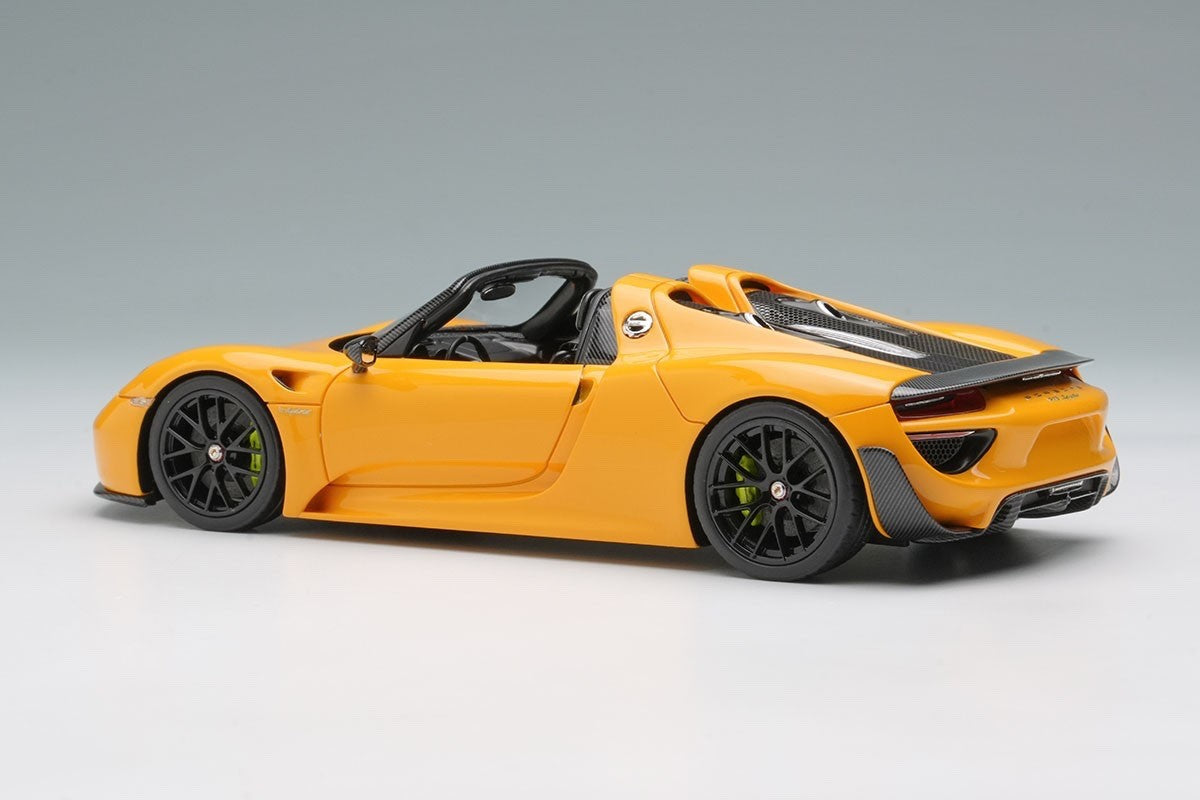 EIDOLON EM569J 1/43 Porsche 918 Spyder Weissach Package 2011 Signal Yellow Resin