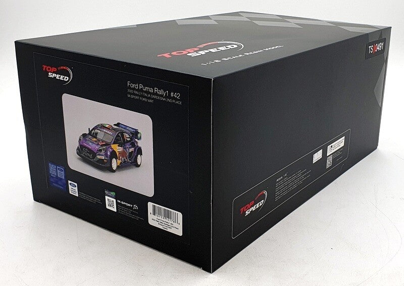 Top Speed TS0491 1/18 Ford Puma Rally Italy Sardinia 2022 2nd Place Car #42