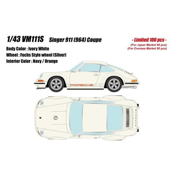 Make Up VISION VM111S 1/43 Singer 911 (964) Coupe – Ivory White