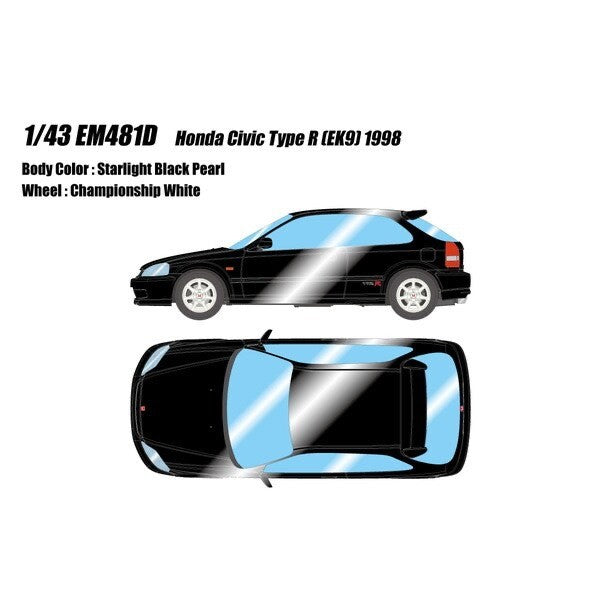 Make Up Eidolon EM481D 1/43 Honda Civic Type R EK9 1998 Starlight Black Pearl