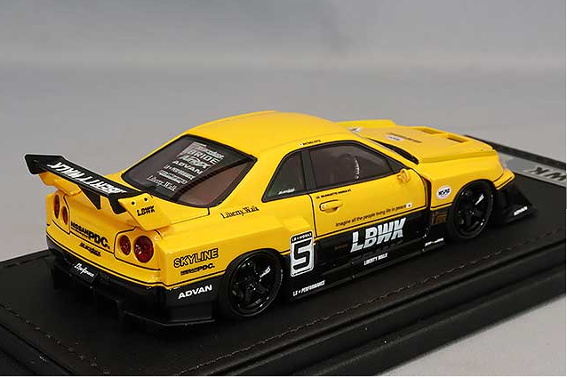 Ignition IG2849 1/43 Nissan LB-ER34 SuperSil Skyline Yellow/Black