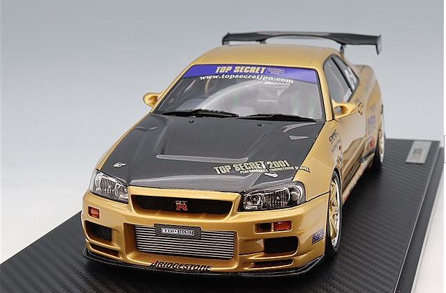 Ignition Model IG3847 1/18 TOP SECRET Thailand 34GT-R BNR34 Gold