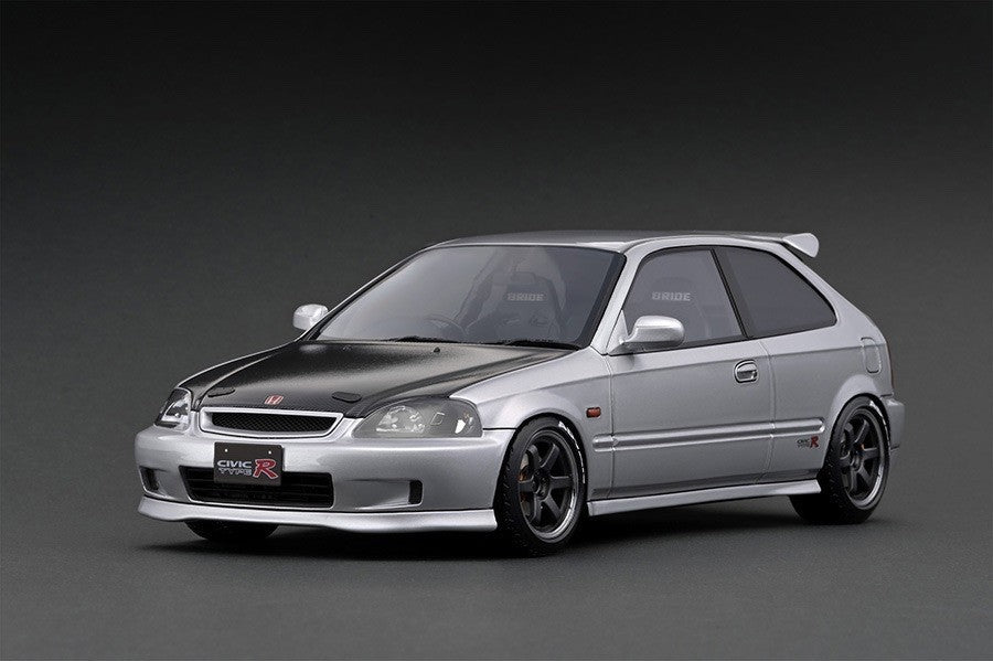 Ignition Model IG2678 1/18 Honda Civic EK9 Type R Silver TE37 15in