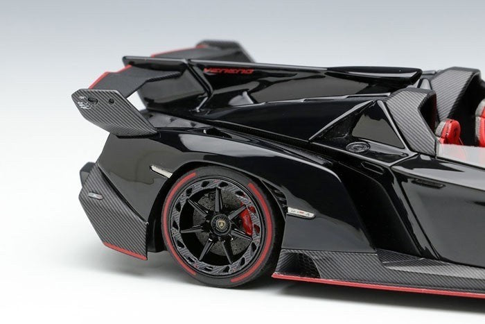 EIDOLON EM451C 1/43 Lamborghini Veneno Roadster 2015 Black Red Stripe Resin