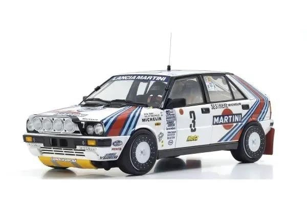 Kyosho KS08960F 1/18 Lancia Delta HF 4WD Monte Carlo Rally 1988 #3 White