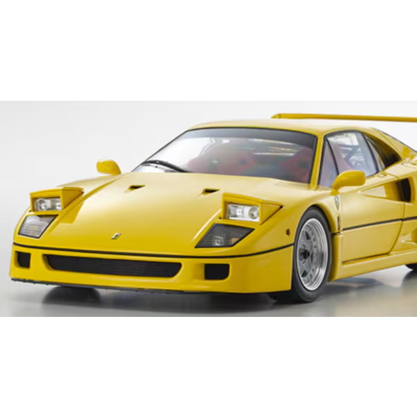 Kyosho KS08416Y 1/18 Ferrari F40 Yellow Die-cast Model Car – High Quality