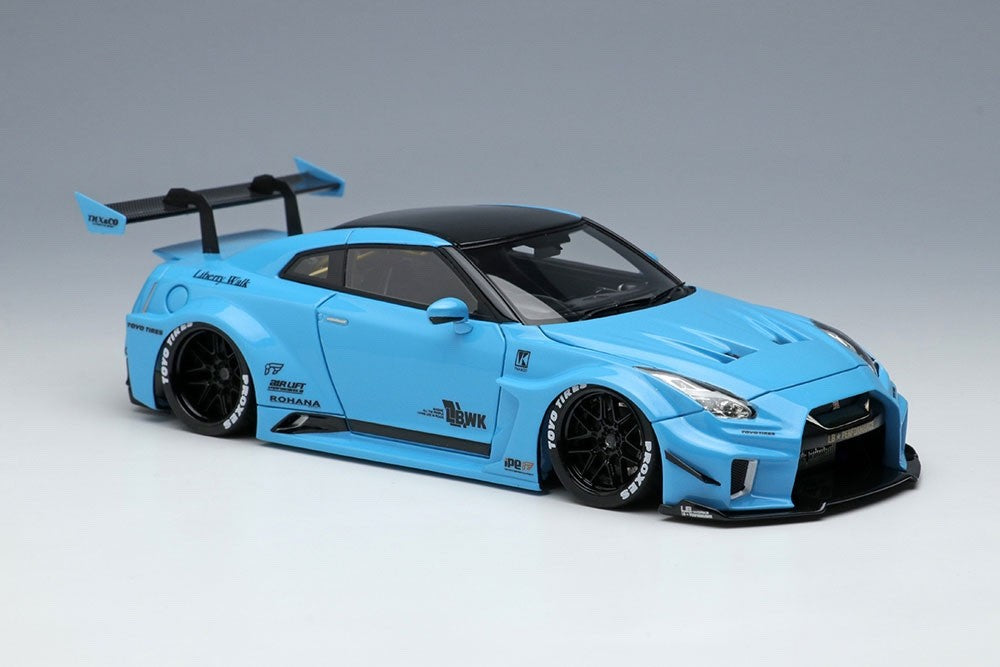 Make Up EIDOLON LB014B 1/43 LB Silhouette Works 35GT-RR GT Wing Pearl Light Blue