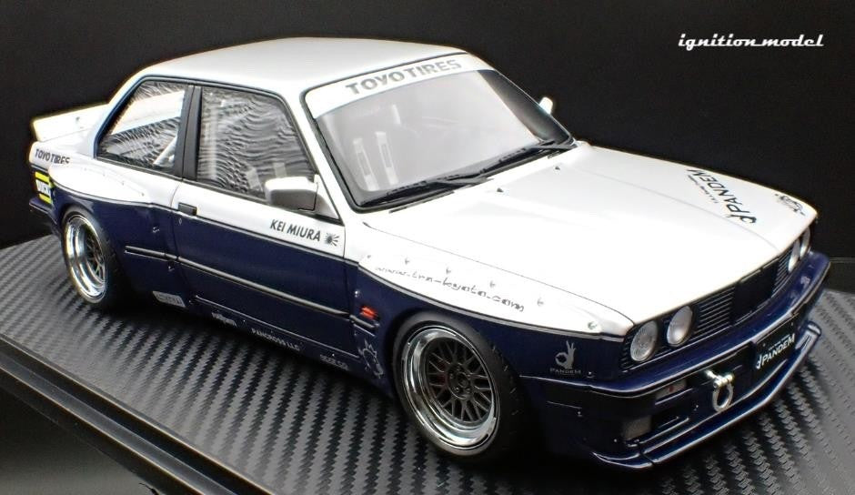 Ignition Model IG3717 1/18 BMW M3 E30 PANDEM 30 Widebody Silver/Blue