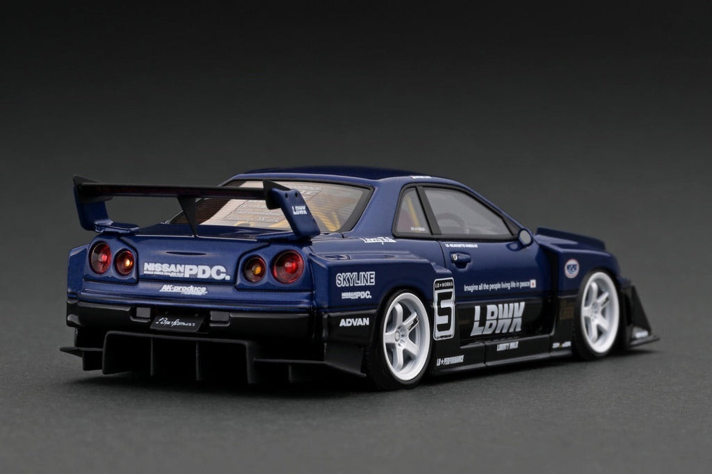 Ignition IG2852 1/43 Nissan LB-ER34 SuperSil Skyline Advan Blue/Black