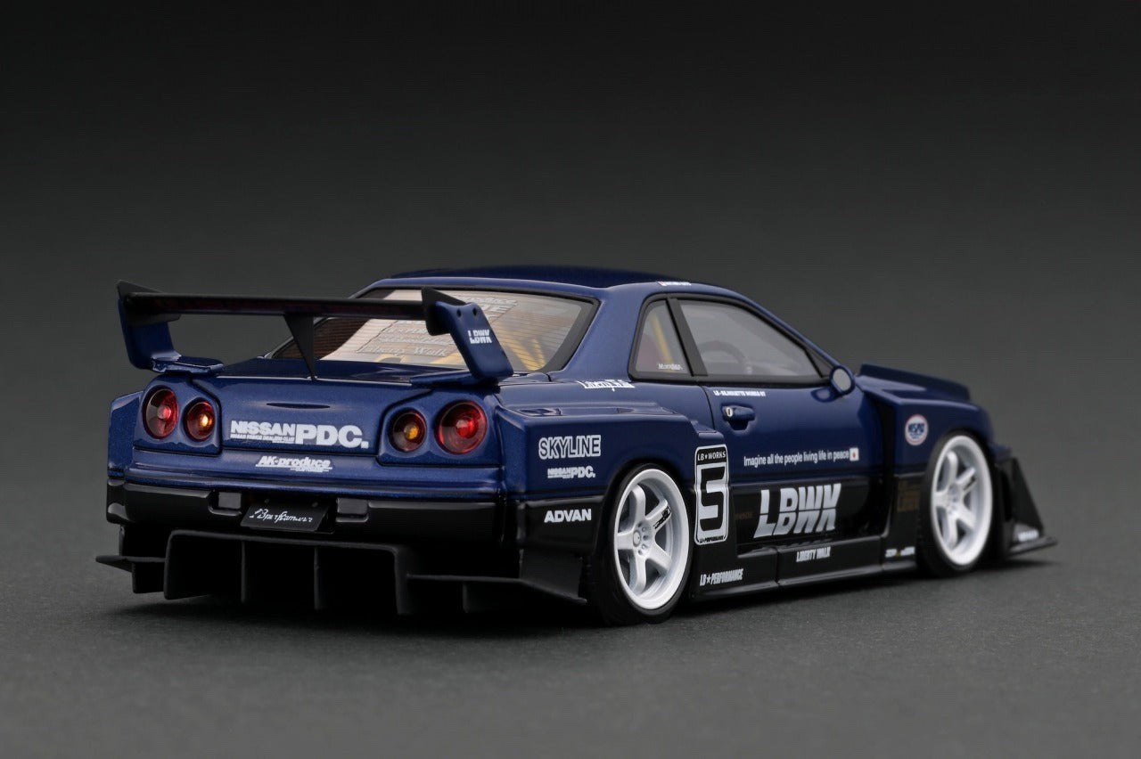 Ignition IG2852 1/43 Nissan LB-ER34 SuperSil Skyline Advan Blue/Black