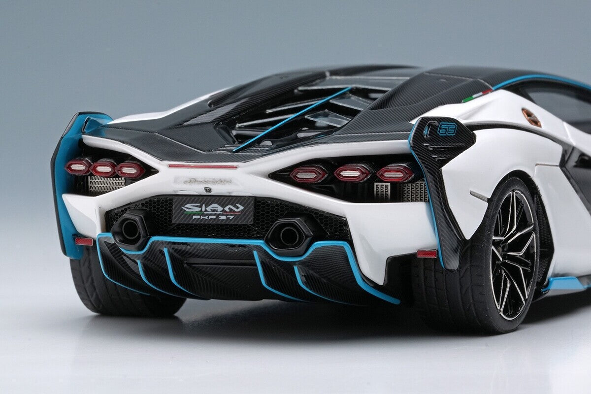 EIDOLON EM675A 1/43 Lamborghini Sian FKP37 2019 with Stripe White/Visible Carbon