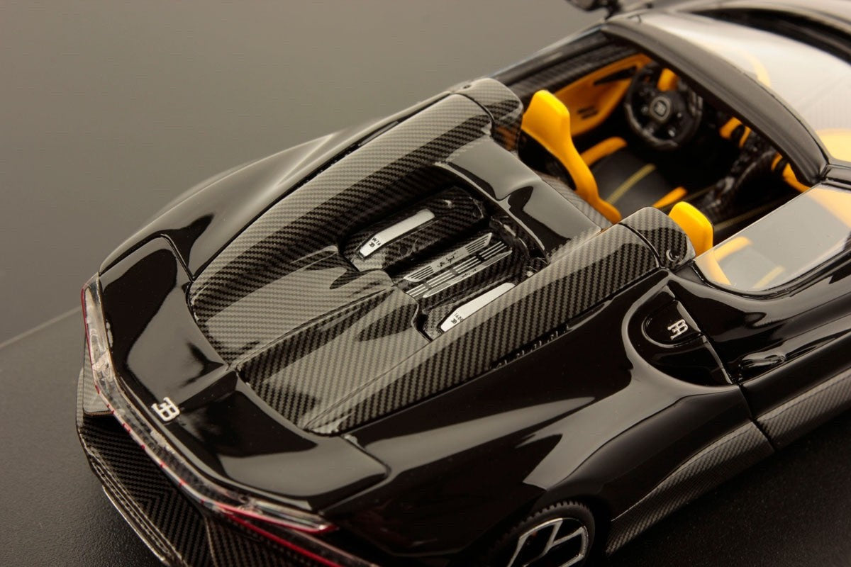 Looksmart LS544A 1/43 Bugatti W16 Mistral 2023 Black Roadster Resin