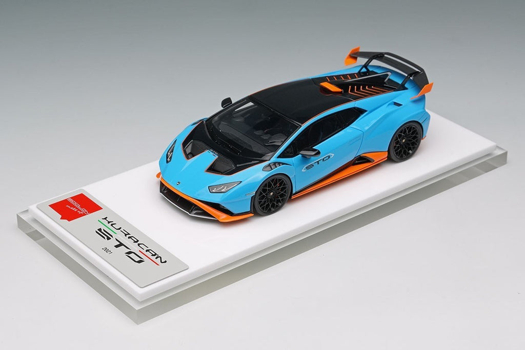 Make Up EIDOLON EM737A 1/43 Lamborghini Huracan STO 2021 Blue/Orange Resin
