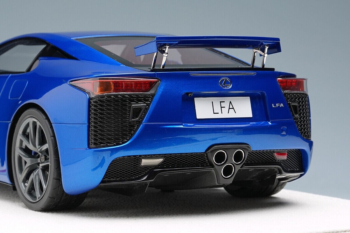 EIDOLON EML111E 1/18 Lexus LFA 2010 Rear Wing Up Pearl Blue Resin Model