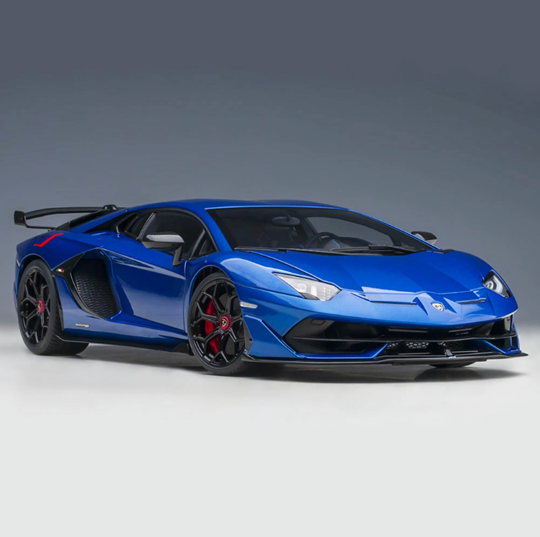 AUTOart 1/18 Lamborghini Aventador SVJ Metallic Blue Resin Model Car 79174