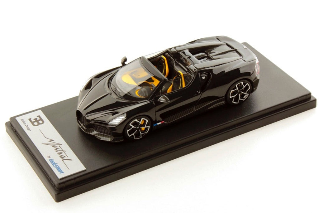 Looksmart LS544A 1/43 Bugatti W16 Mistral 2023 Black Roadster Resin