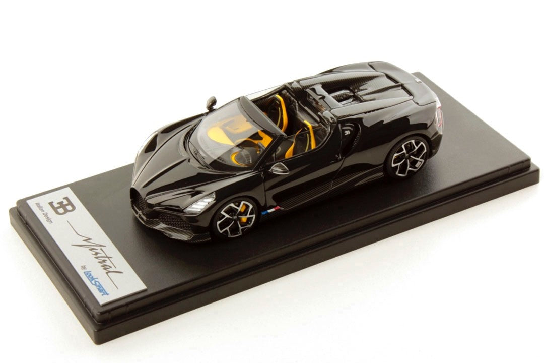 Looksmart LS544A 1/43 Bugatti W16 Mistral 2023 Black Roadster Resin