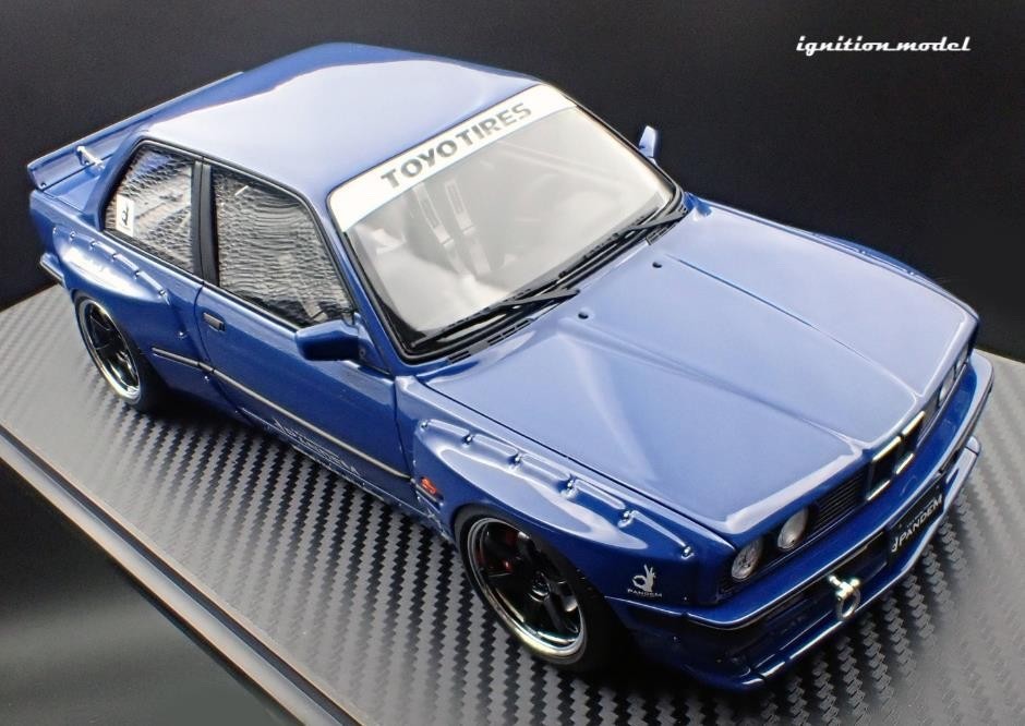 Ignition Model IG3712 1/18 BMW Pandem 30 Blue TE37 Wheels Black