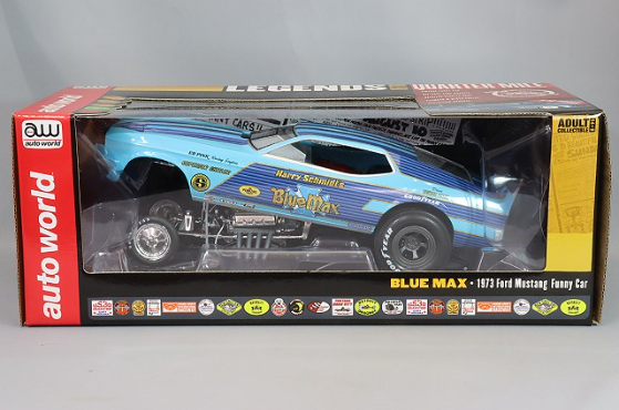 Auto World KS-AW299 1/18 Ford Mustang Funny Car 1973 Blue Blue Max Multi Color
