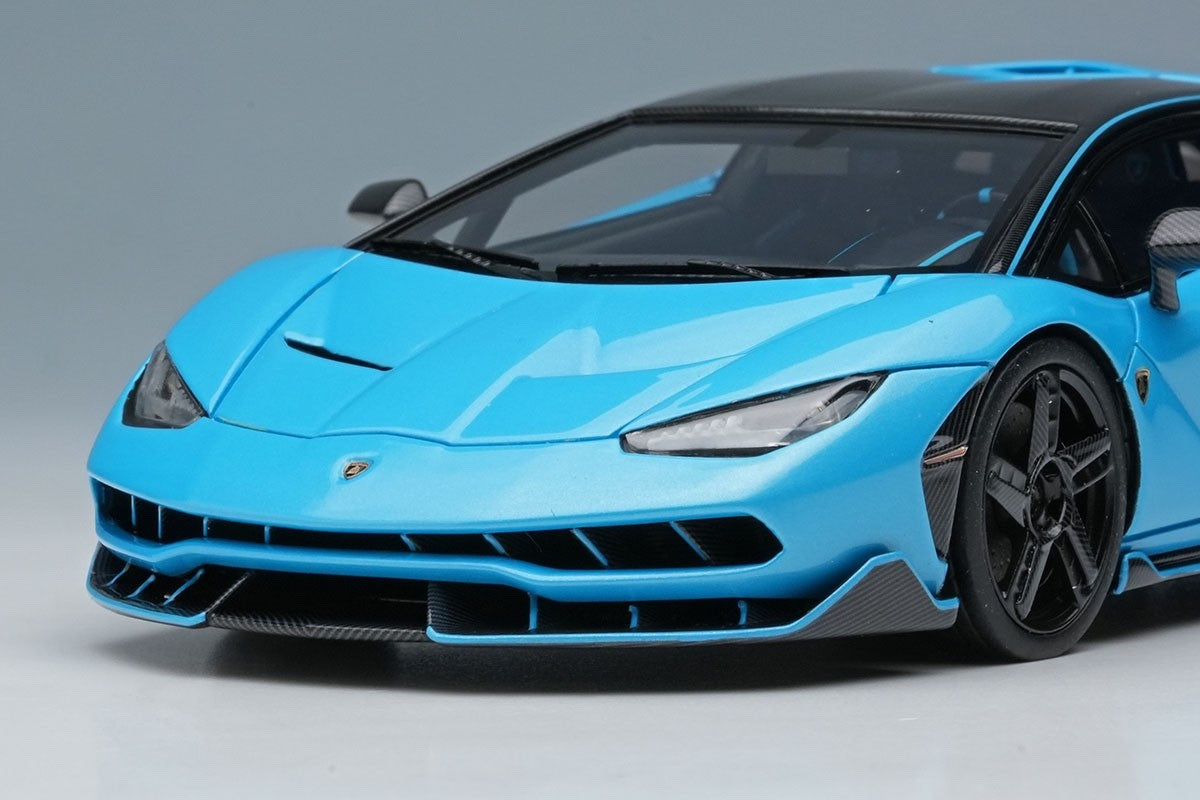EIDOLON EM780B 1/43 Lamborghini Centenario LP770-4 2016 Rear Wing Up Blu Cepheus