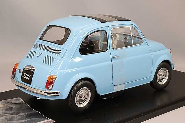 KK Scale KKDC120035 1/12 Fiat 500F 1968 Light Blue Classic Diecast