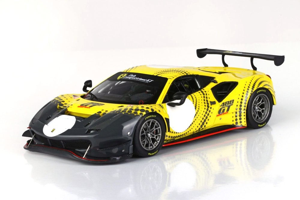 BBR BBRC255 1/43 Ferrari 488 GT Modificata Yellow Grey Club Competizioni Ltd 292