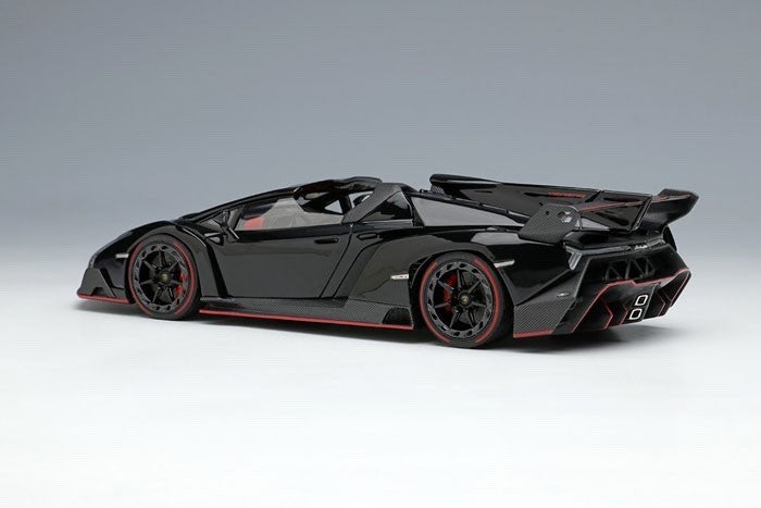 EIDOLON EM451C 1/43 Lamborghini Veneno Roadster 2015 Black Red Stripe Resin