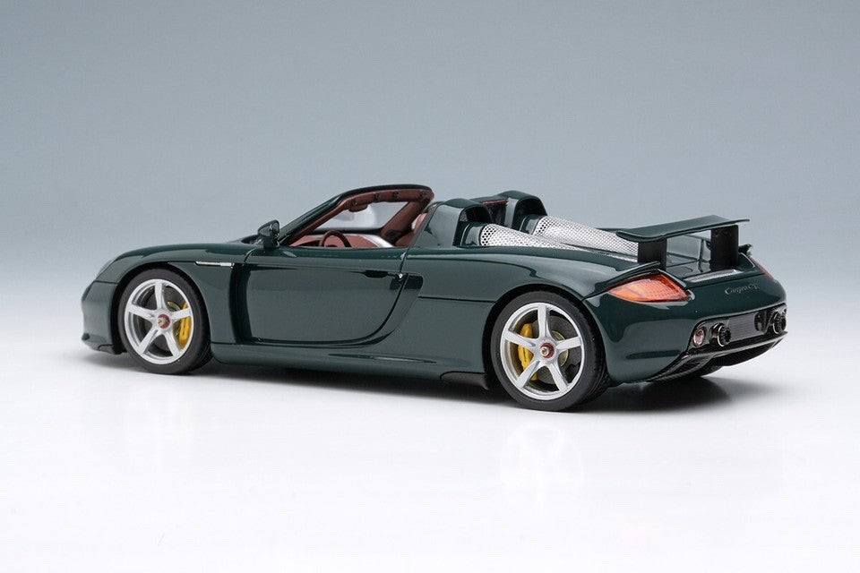 EIDOLON EM567E 1/43 Porsche Carrera GT 2004 British Racing Green Rear Wing Up