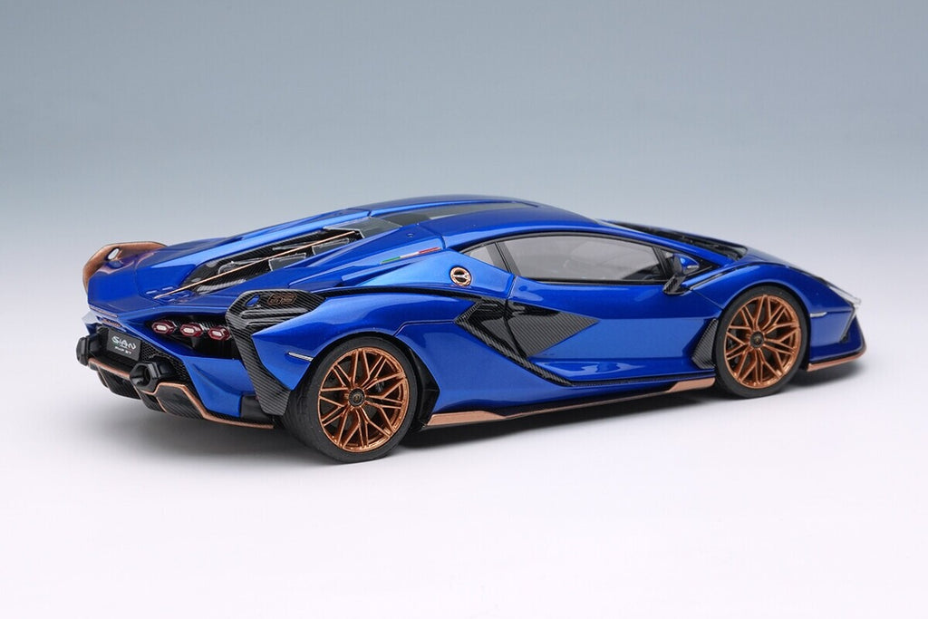 Make up EIDOLON EM675B 1/43 Lamborghini Sián FKP37 2019 with Stripe Blue Limited