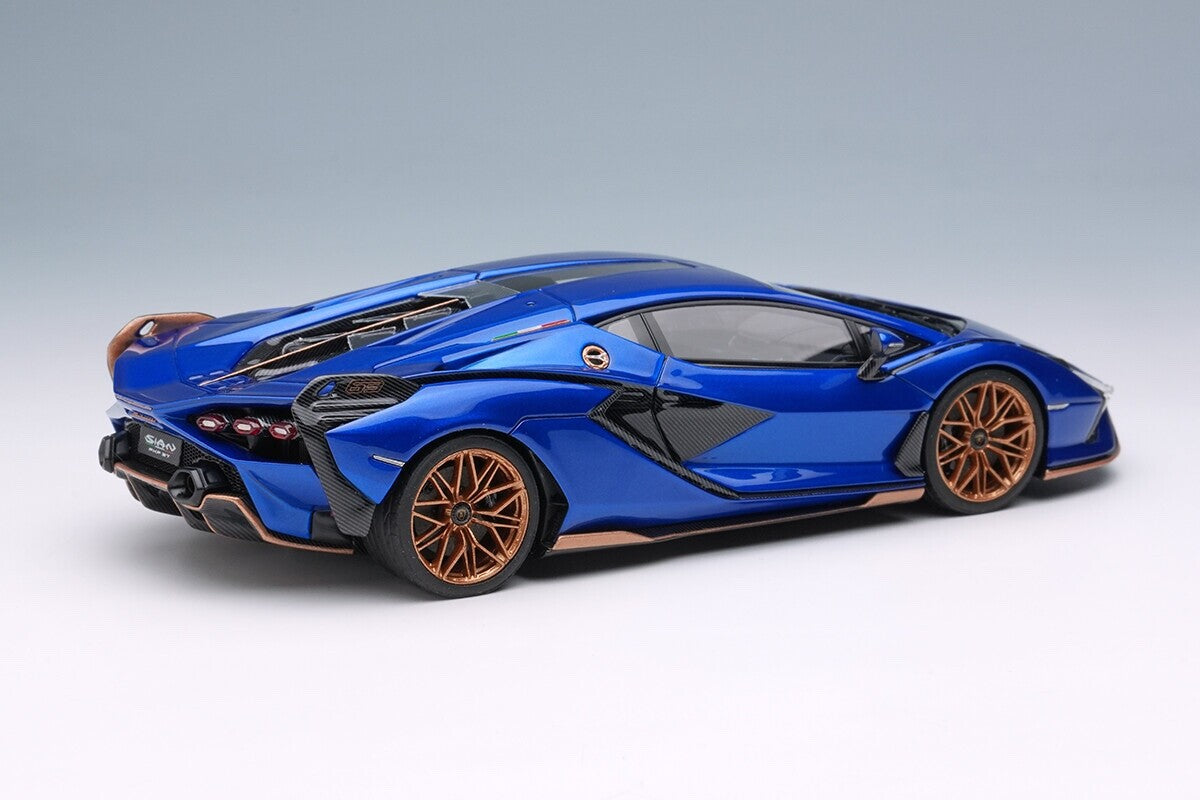 Make up EIDOLON EM675B 1/43 Lamborghini Sián FKP37 2019 with Stripe Blue Limited
