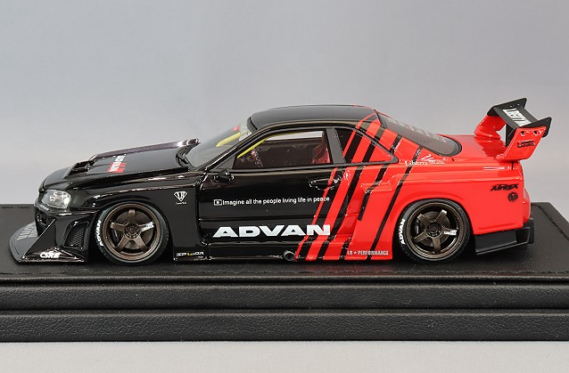 Ignition IG2850 1/43 Nissan LB-ER34 SuperSil Skyline Advan Black/Red