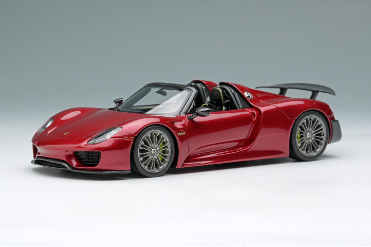 Make Up EIDOLON EM812E 1/43 Porsche 918 Spyder Weissach Rear Wing Up Area Red
