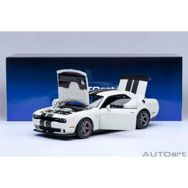 AUTOart 71766 1/18 Dodge Challenger SRT Super Stock 2023 White Diecast