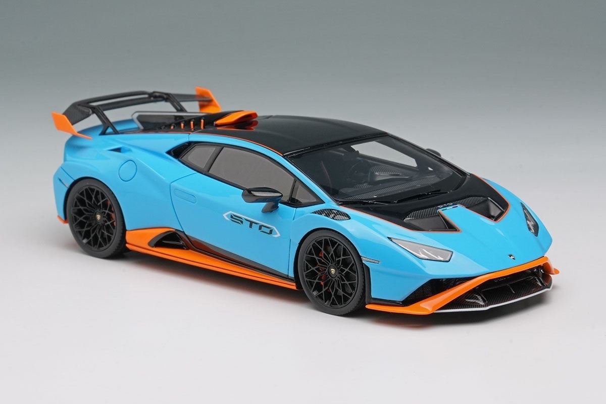 Make Up EIDOLON EM737A 1/43 Lamborghini Huracan STO 2021 Blue/Orange Resin
