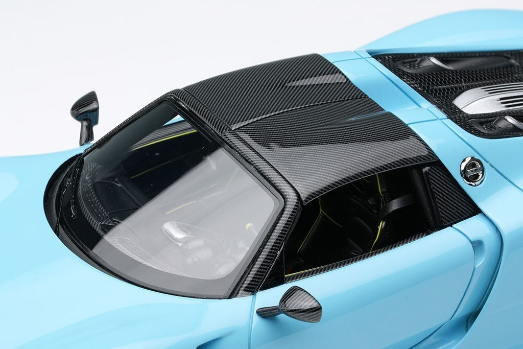 EIDOLON EM568F 1/43 Porsche 918 Spyder Gulf Blue Carbon Detail Resin