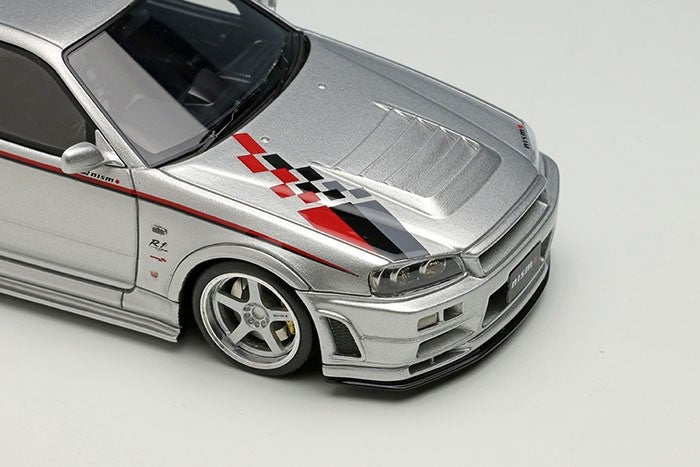 Make Up EIDOLON EM436A 1/43 Nissan Skyline GT-R BNR34 Nismo R-tune Silver
