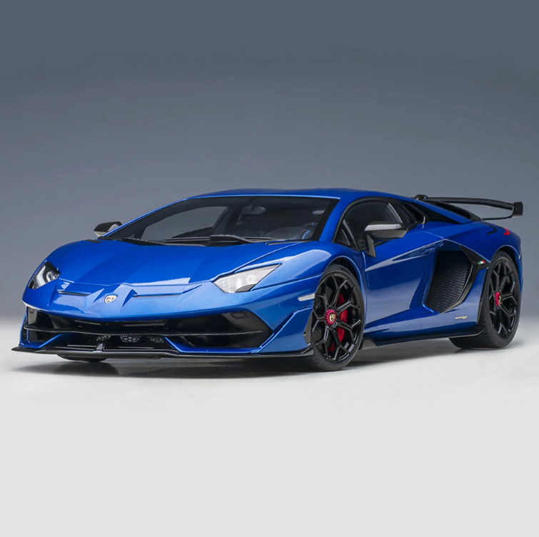 AUTOart 1/18 Lamborghini Aventador SVJ Metallic Blue Resin Model Car 79174