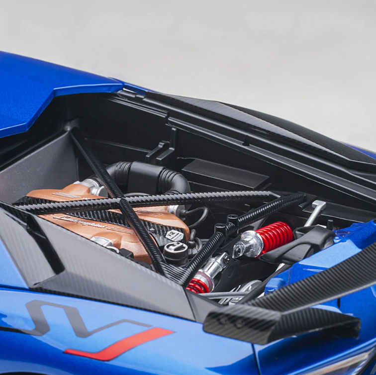 AUTOart 1/18 Lamborghini Aventador SVJ Metallic Blue Resin Model Car 79174