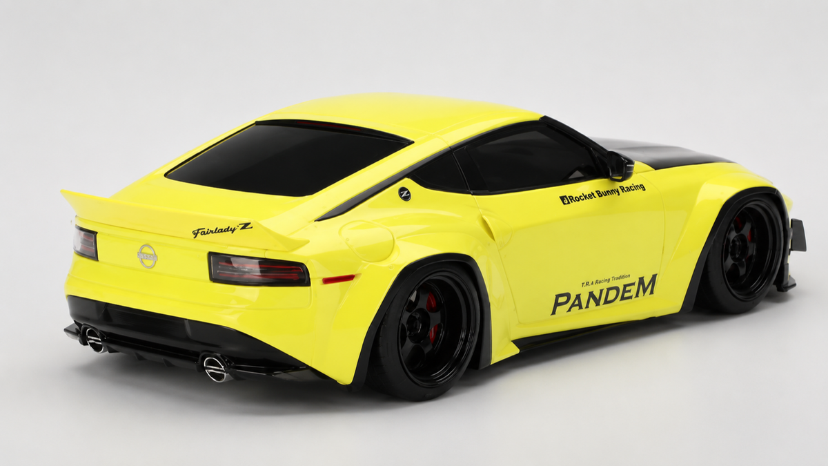 Top Speed TS0529 1/18 Pandem Nissan Z RZ34 2023 Ikazuchi Yellow Rocket Bunny