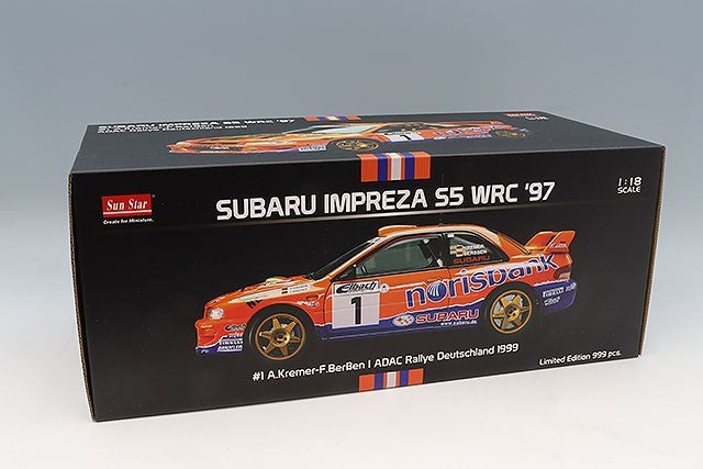Sun Star SS5782 1/18 Subaru Impreza S5 WRC 1999 Winner Diecast