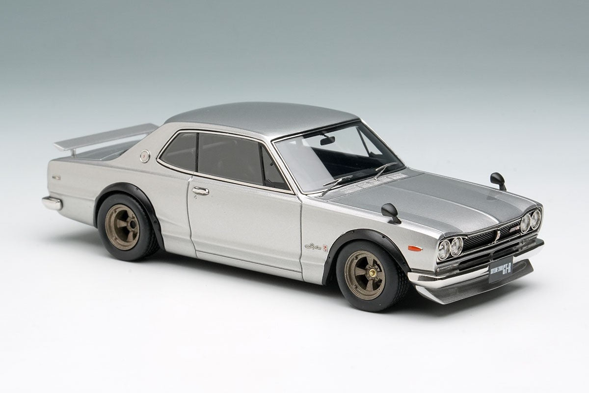 Make Up VISION VM244A 1/43 Skyline 2000 GT-R KPGC10 1971 Silver with Spoiler