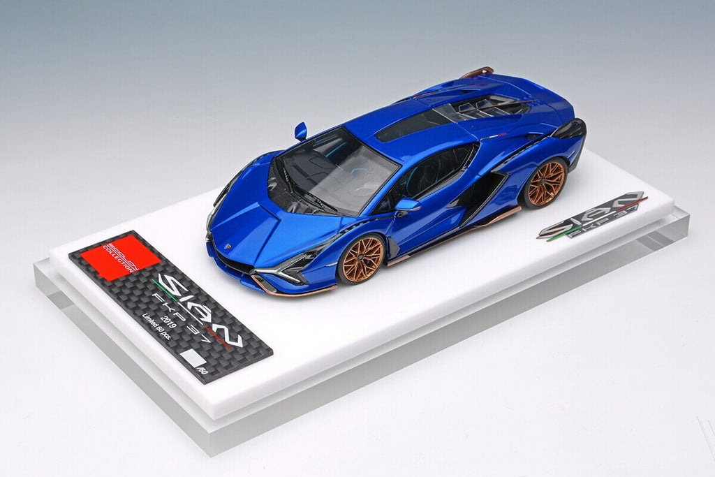 Make up EIDOLON EM675B 1/43 Lamborghini Sián FKP37 2019 with Stripe Blue Limited