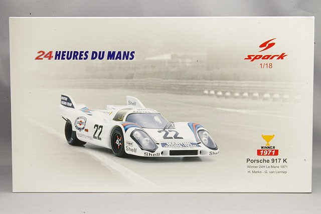 Spark S18LM71-1 1/18 Porsche 917K 1971 Le Mans Winner #22
