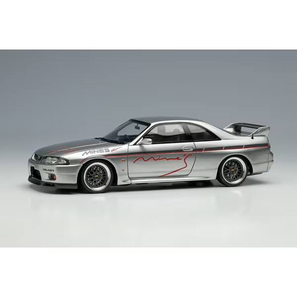 Make Up EIDOLON EM645A 1/43 Mine’s Skyline GT‑R BCNR33 Sonic Silver (Resin-Cast)
