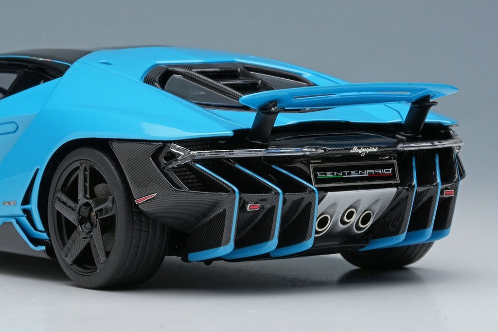EIDOLON EM780B 1/43 Lamborghini Centenario LP770-4 2016 Rear Wing Up Blu Cepheus