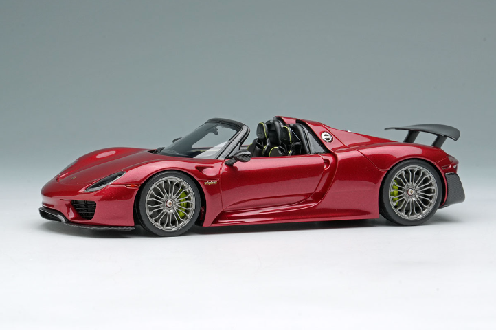 Make Up EIDOLON EM812E 1/43 Porsche 918 Spyder Weissach Rear Wing Up Area Red