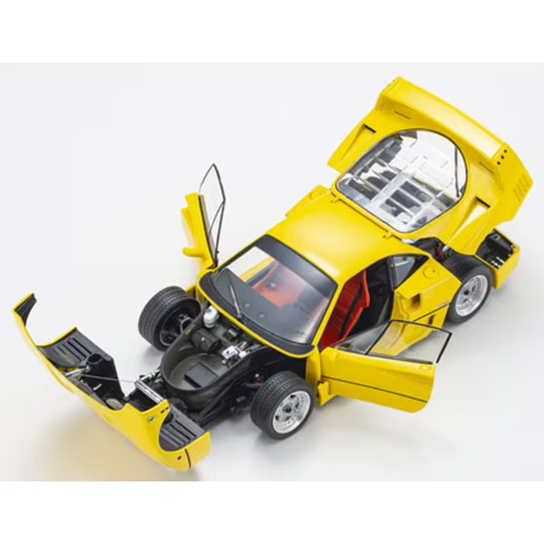 Kyosho KS08416Y 1/18 Ferrari F40 Yellow Die-cast Model Car – High Quality