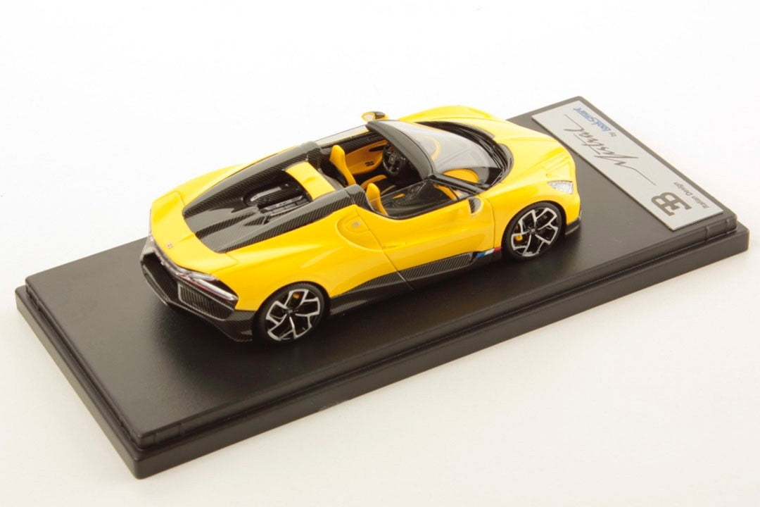 Looksmart LS544B 1/43 Bugatti W16 Mistral 2023 Yellow Roadster Resin