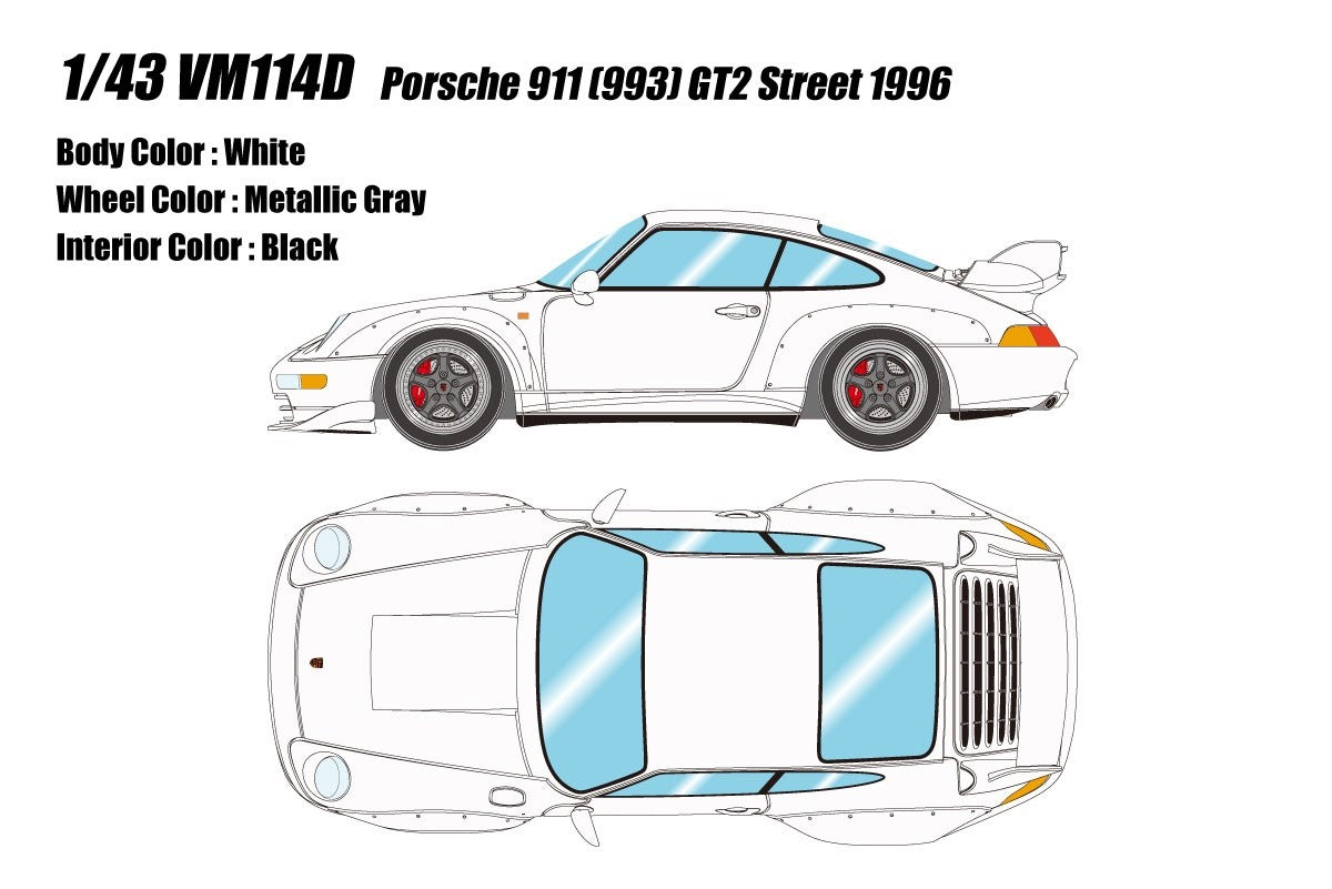 Make Up VISION VM114D 1/43 Porsche 911 (993) GT2 Street 1996 White