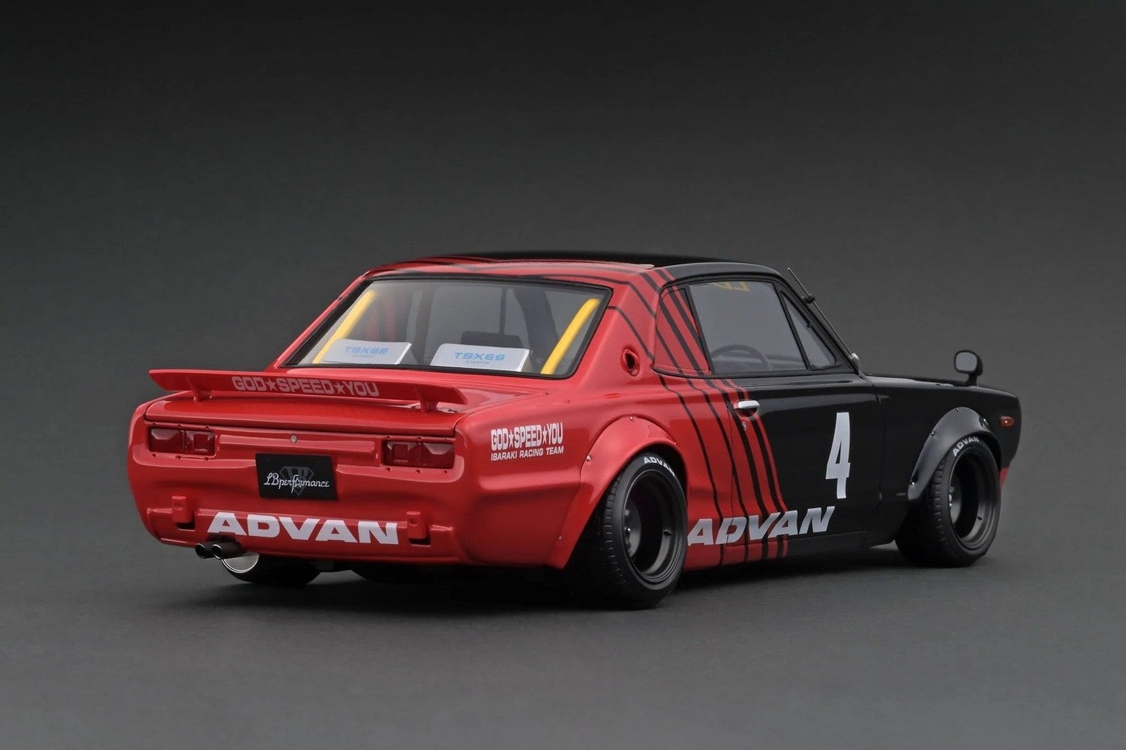 Ignition Model IG2646 1/18 Nissan Skyline LB-WORKS Advan Black/Red